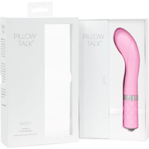 Pink Pillow Talk Sassy g-spot vibrator in an open box