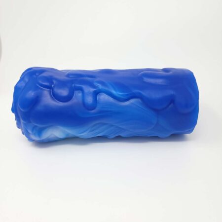 Strange Bedfellas Platinum Silicone Masturbator in Blue facing sideways