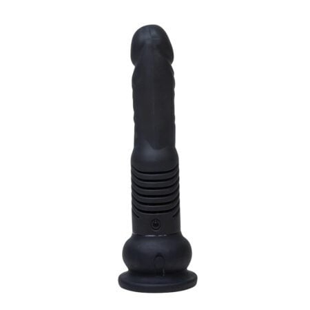 The Thruster Mini thrusting dildo in black facing backwards
