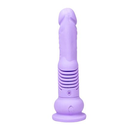 The Thruster Mini thrusting dildo in lilac facing forward