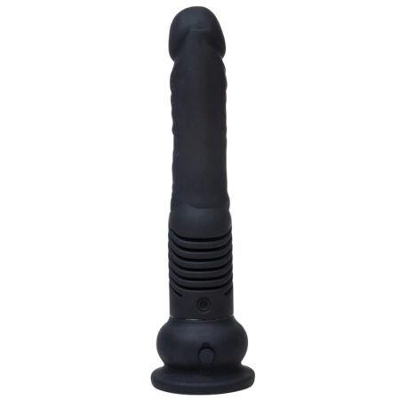 The Thruster Mini XL thrusting dildo in black facing backwards