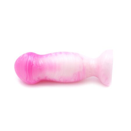 Uberrime Sensi Pink Pearl Vaginal Plug on its side