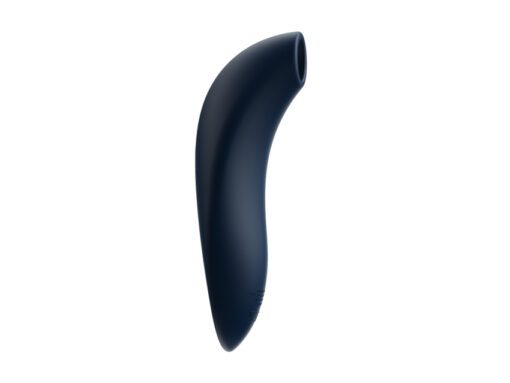 Blue colored We-Vibe Melt air pulse vibrator facing the side