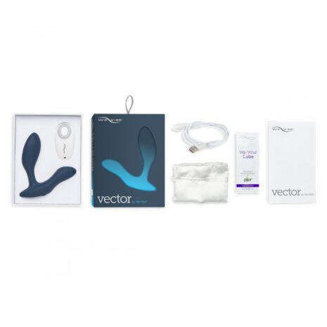 We-Vibe Vector Prostate Massager with all of the box contents
