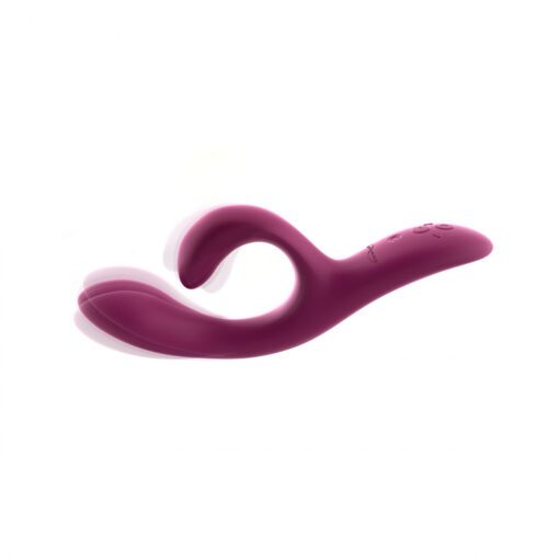 Purple We-Vibe Nova 2 rabbit and g-spot vibrator with motion showing on the clit arm and g-spot arm