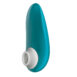 Upside down Turquoise Womanizer Starlet 3 Air Pulse Vibrator facing forward