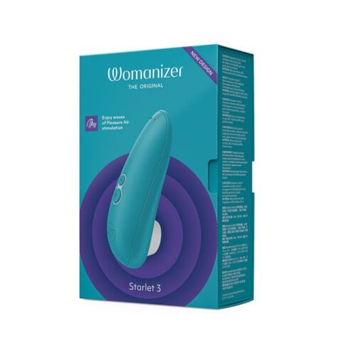 Box of the TurquoiseÂ Womanizer Starlet 3Â Air Pulse Vibrator