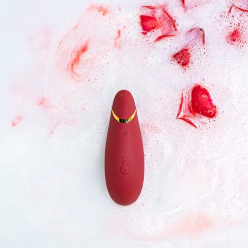 Bordeaux Womanizer Premium 2 Air Pulse Vibrator with flowers